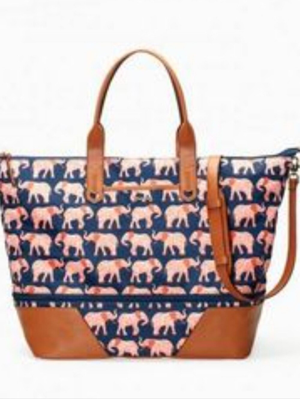 Stella & Dot Boho Elephant Large Weekender Shoulder Tote Bag 25" x 14" - Picture 3 of 13